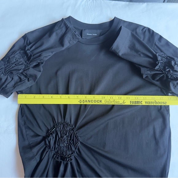 Simone Rocha Long Sleeve Ruched Flower Top - Picture 9 of 10